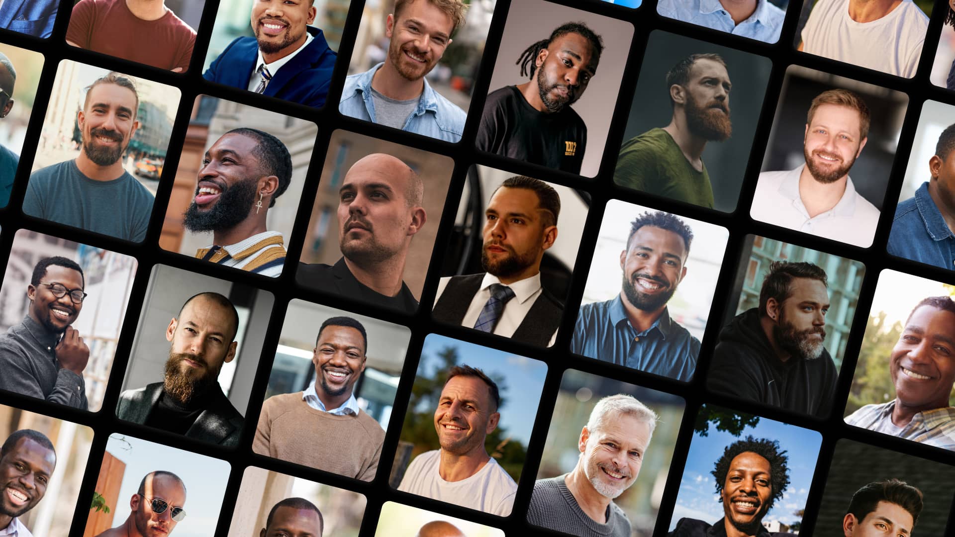 A collection of black and white interracial dating members displayed in profile form as viewed on a mobile interracial dating app