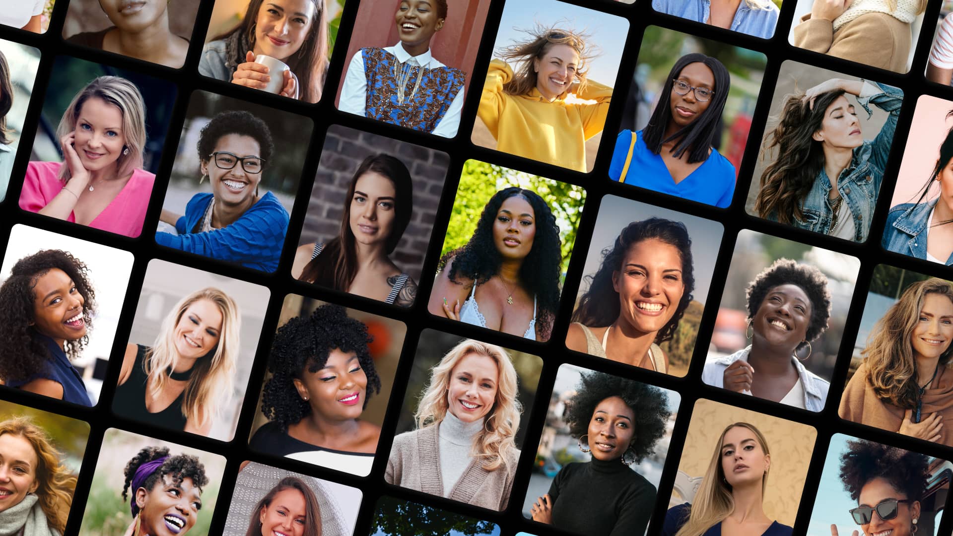 A collection of black and white interracial dating members displayed in profile form as viewed on a mobile interracial dating app